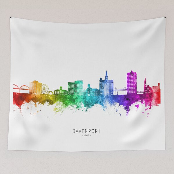Item preview, Davenport Iowa Skyline designed and sold by ArtPrints.