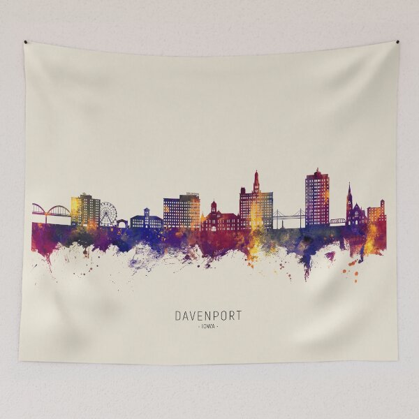 Item preview, Davenport Iowa Skyline designed and sold by ArtPrints.