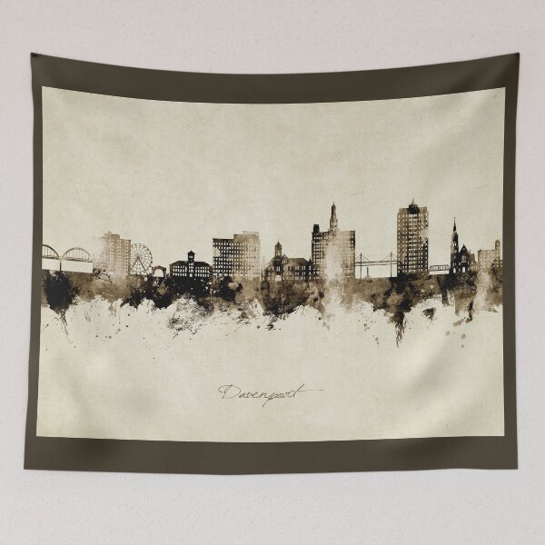 Item preview, Davenport Iowa Skyline designed and sold by ArtPrints.