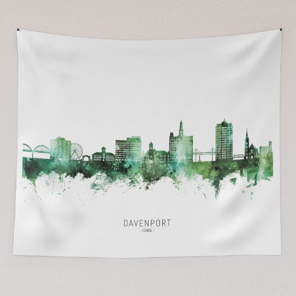 Item preview, Davenport Iowa Skyline designed and sold by ArtPrints.