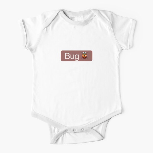 'Bug' Status Tag with ladybug icon (dark mode) Short Sleeve Baby One-Piece