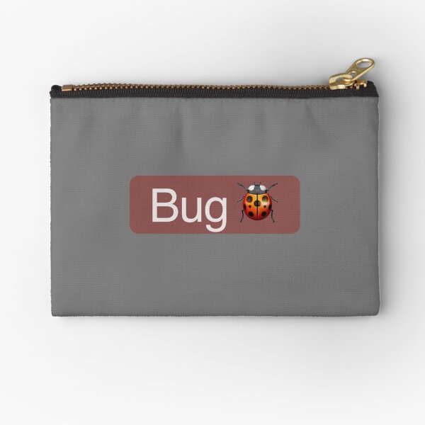 'Bug' Status Tag with ladybug icon (dark mode) Zipper Pouch