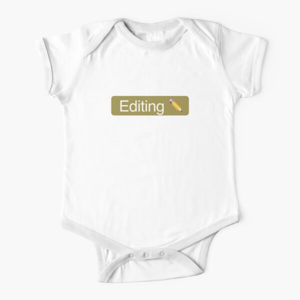 'Editing' Status Tag with pencil icon (dark mode) Short Sleeve Baby One-Piece