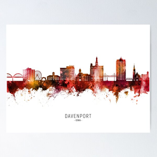 Item preview, Davenport Iowa Skyline designed and sold by ArtPrints.