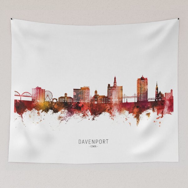 Item preview, Davenport Iowa Skyline designed and sold by ArtPrints.