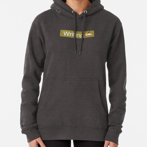 'Writing' Status Tag with pen icon (dark mode) Pullover Hoodie