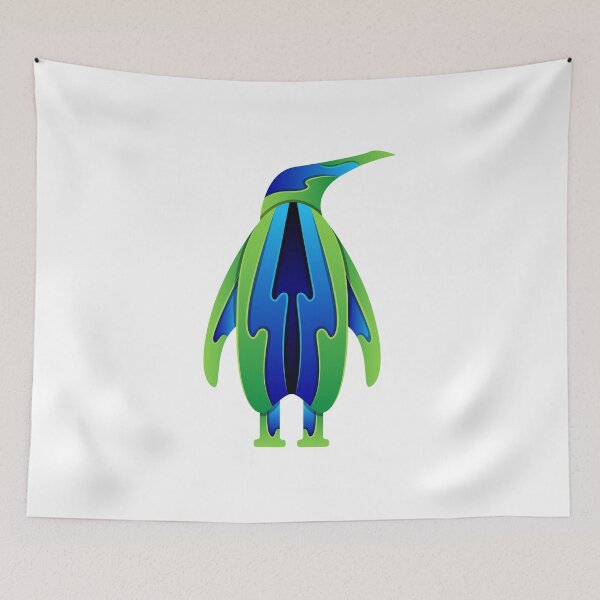 Item preview, colorful penguin poster design, t shirt design designed and sold by neonabdrawn.