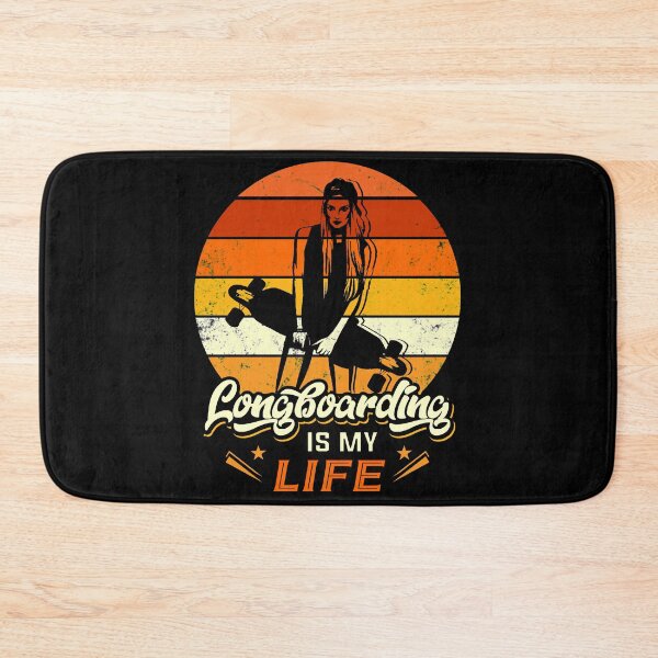 Item preview, Longboarding Woman with Sun Set in Red and Orange designed and sold by INTROVERT-STORE.