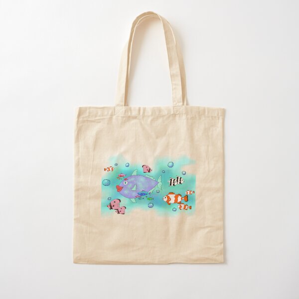 Fun Fish Print Cotton Tote Bag