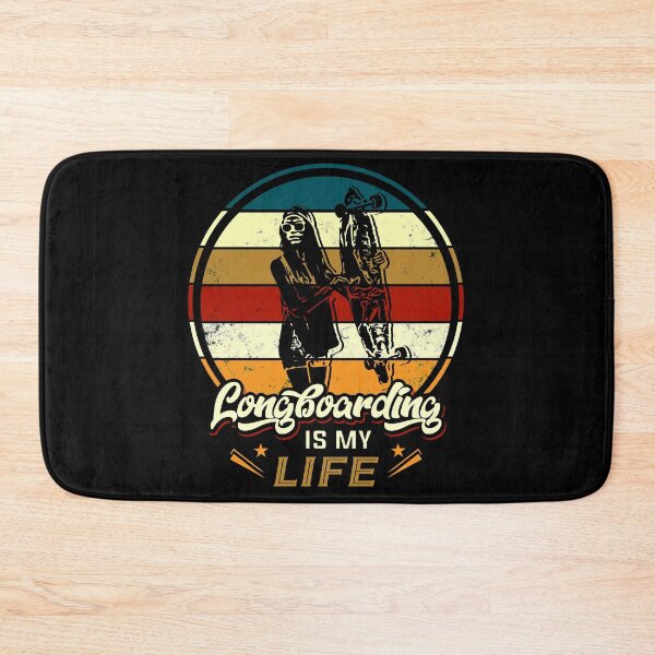 Item preview, Longboarding Woman with Sun Set in Red and Blue designed and sold by INTROVERT-STORE.
