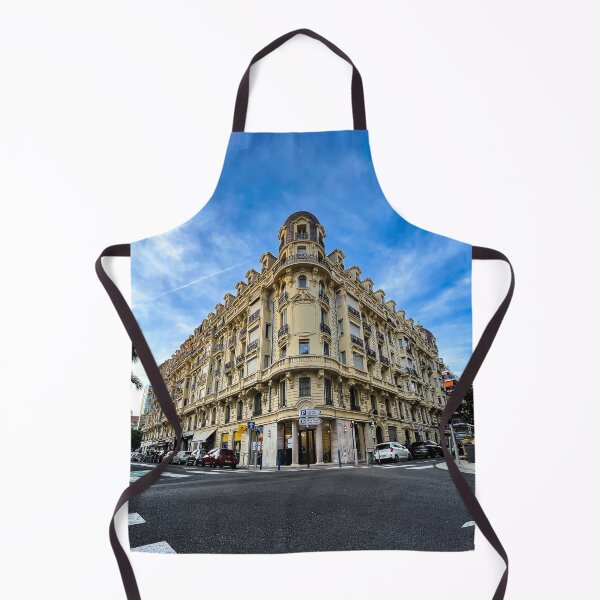 Item preview, French yellow building in Nice with blue sky designed and sold by DeVeauDesign.