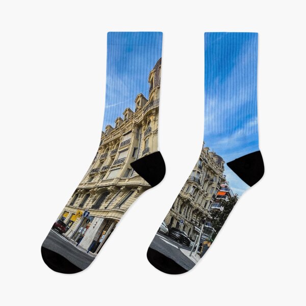 Item preview, French yellow building in Nice with blue sky designed and sold by DeVeauDesign.