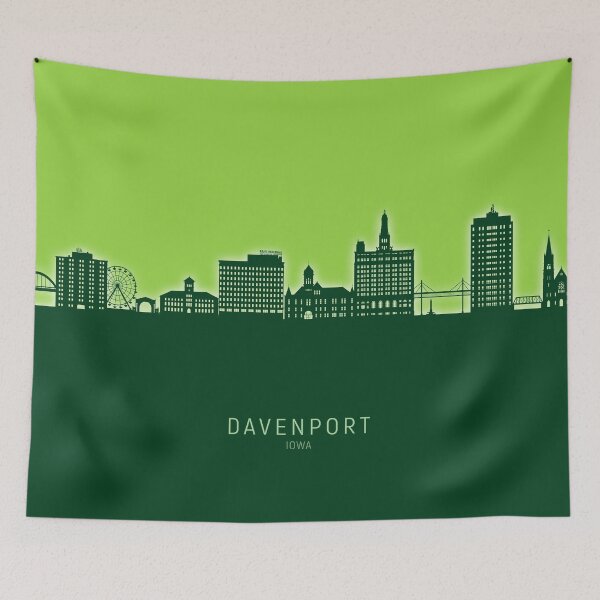 Item preview, Davenport Iowa Skyline designed and sold by ArtPrints.