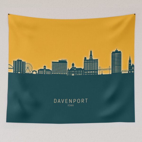 Item preview, Davenport Iowa Skyline designed and sold by ArtPrints.