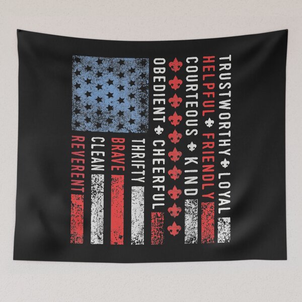 Item preview, Vintage US America Flag Scouting Scout Law T-Shirt designed and sold by BeulahHoppe.