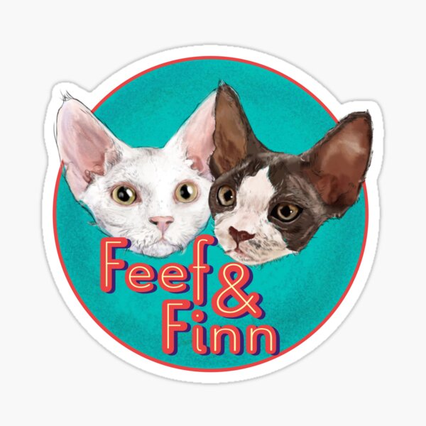 Feef and Finn the Cats Sticker