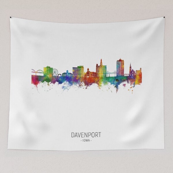 Item preview, Davenport Iowa Skyline designed and sold by ArtPrints.