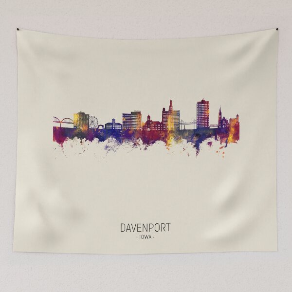 Item preview, Davenport Iowa Skyline designed and sold by ArtPrints.