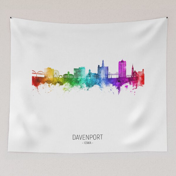 Item preview, Davenport Iowa Skyline designed and sold by ArtPrints.