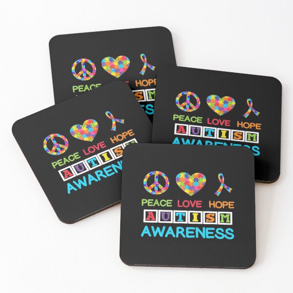 Item preview, Peace Love Hope Heart Ribbon Puzzle Autism Awareness Day designed and sold by DominicIHolland.