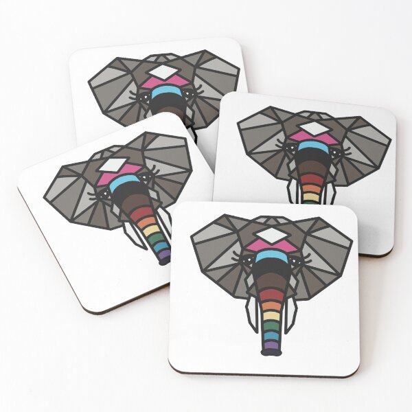 Item preview, Geometric Progressive pride elephant designed and sold by zhdezigns.