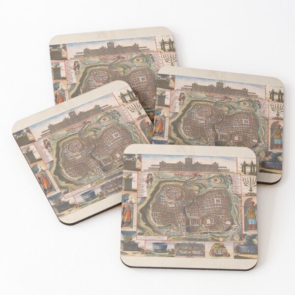 Item preview, Vintage Map of Jerusalem Israel (1690) designed and sold by BravuraMedia.