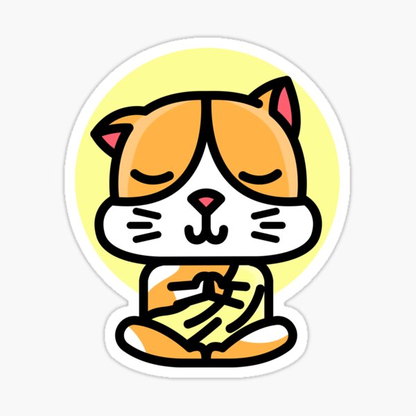 “Cute Cat Meditating” Sticker for Sale by SukaSukaSukaTee | Redbubble