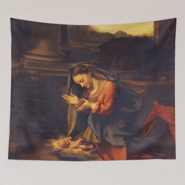 Item preview, The Virgin and child by Correggio - La Vergine che adora il Bambino designed and sold by Vintage Designs +.