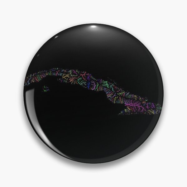 Item preview, Cuba River Basin Map in Rainbow Colours with Black Background designed and sold by GrasshopperGeo.
