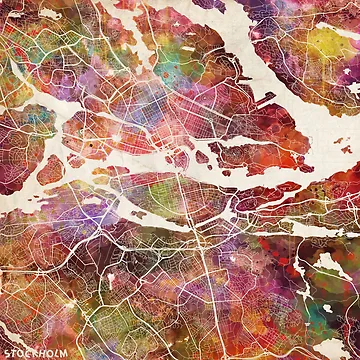 Artwork thumbnail, Stockholm map by MapMapMaps
