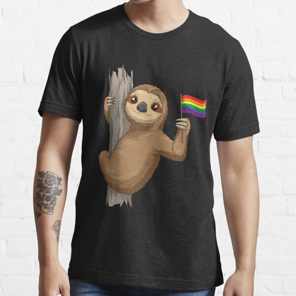 Gay Sloth Lgbt Pride Rainbow Flag Sloth Pride Month T Shirt By Connorbentley Redbubble