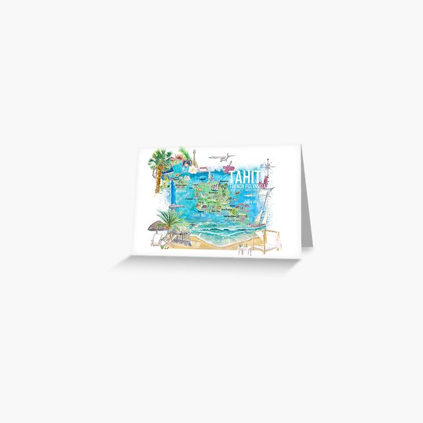 Cartes De Vœux Sur Le Theme Affiches Tahiti Redbubble