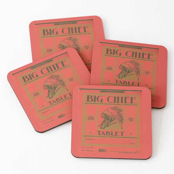 Big Chief Vintage Tablet Cover Coasters (Set of 4) for Sale by