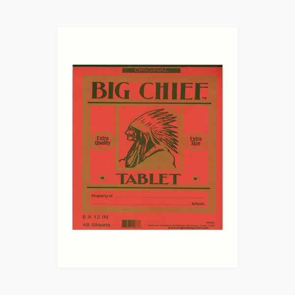 Big Chief Vintage Tablet Cover Art Print for Sale by smstees