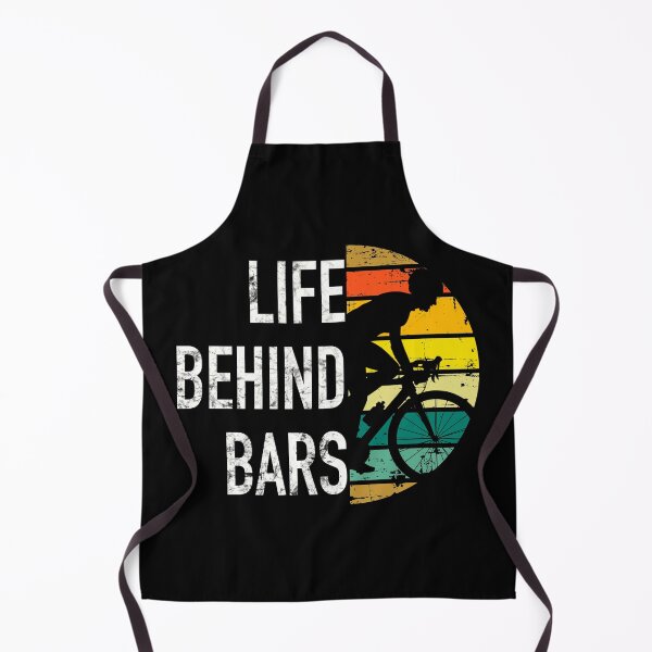 Item preview, Life Behind Bars Funny Bicycle Courier Cyclist and Mountain Biking with Vintage Retro Distressed Sunset designed and sold by PrettyLittlePic.