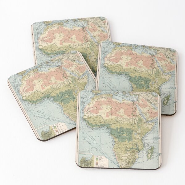 Item preview, Vintage Africa Commercial Shipping Routes Map (1907) Vintage African Ports Atlas designed and sold by BravuraMedia.
