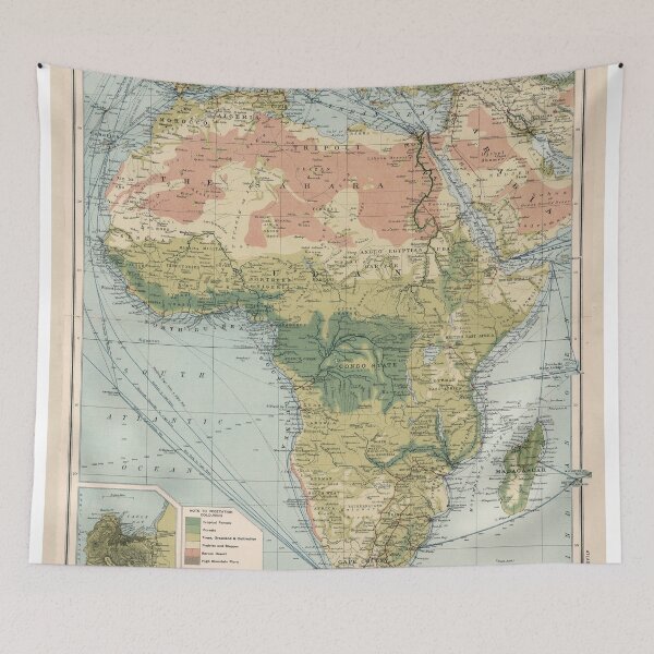 Item preview, Vintage Africa Commercial Shipping Routes Map (1907) Vintage African Ports Atlas designed and sold by BravuraMedia.
