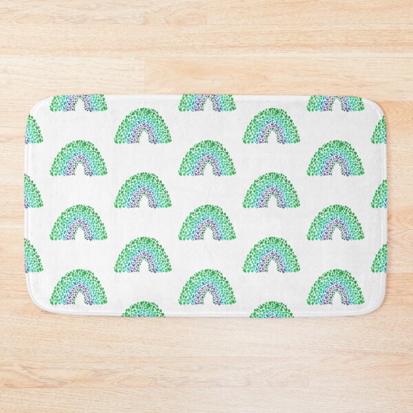 Item preview, Green and Blue Toned Rainbow with Nature Shaped Patterns designed and sold by Jada Clark.