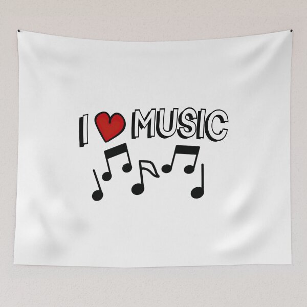 Item preview, I love Music - White designed and sold by BusyMonkeys.