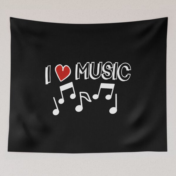 Item preview, I love Music - Black designed and sold by BusyMonkeys.