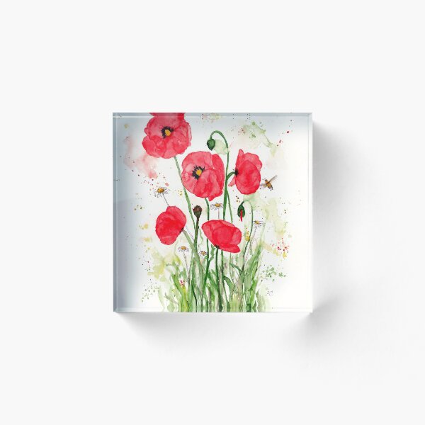 Item preview, Amapola callejera con abejorro, pintura de acuarela. designed and sold by Cacatuart.