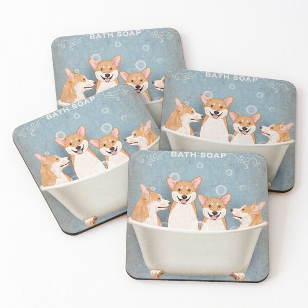 Item preview, White Dog Corgi Bath Soap Wash Your Paws designed and sold by lianabrews.