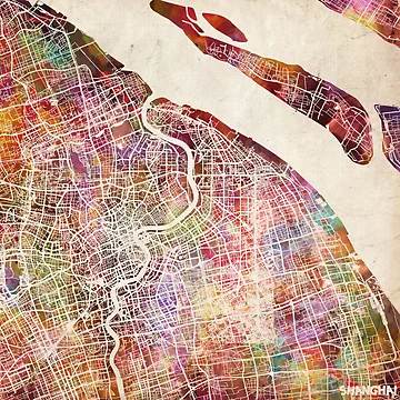 Artwork thumbnail, Shanghai map by MapMapMaps
