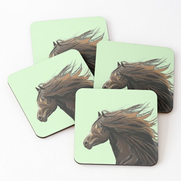 Item preview, Beautiful Horse art green background - Equestrian art - horse lover designed and sold by IslesArt.