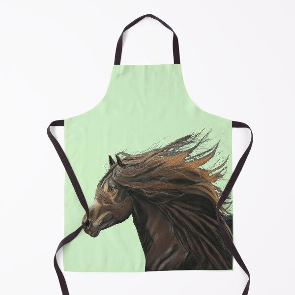 Aperçu de l'œuvre Beau Cheval art fond vert - Art équestre - amateur de chevaux créée et vendue par IslesArt.