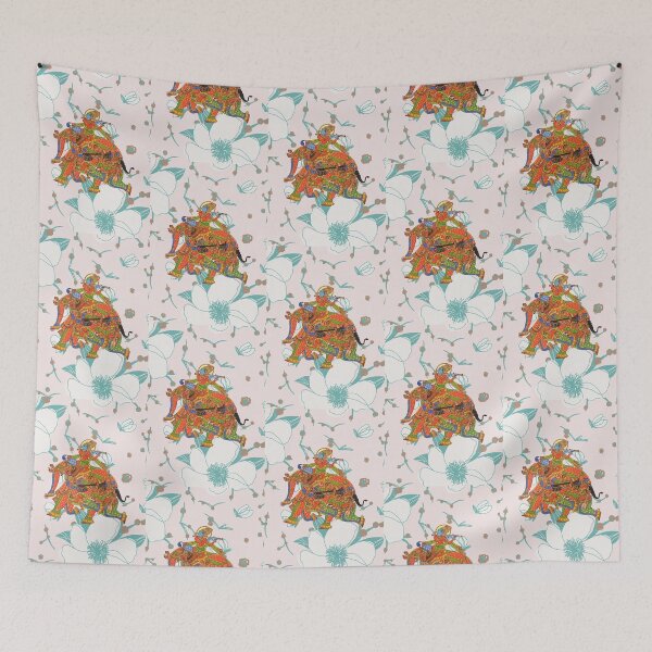 Item preview, Elephant print in Phad art and Lord Krishna designed and sold by gopalpjoshi.