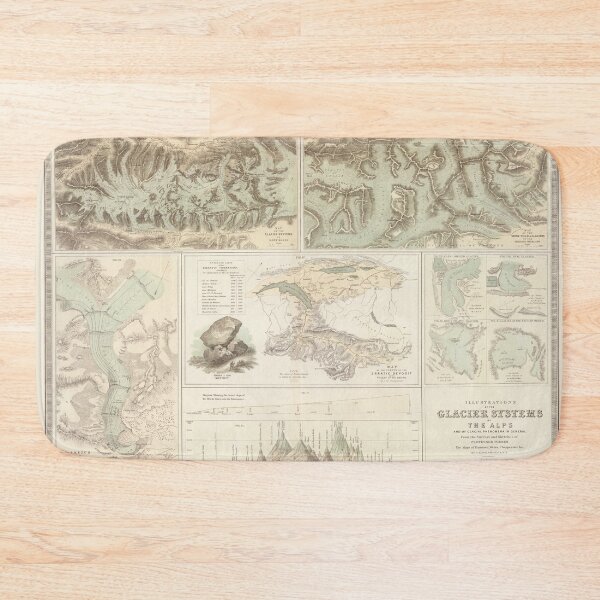 Item preview, Vintage Alps Glacier Map (1854) Vintage European Geological Atlas designed and sold by BravuraMedia.