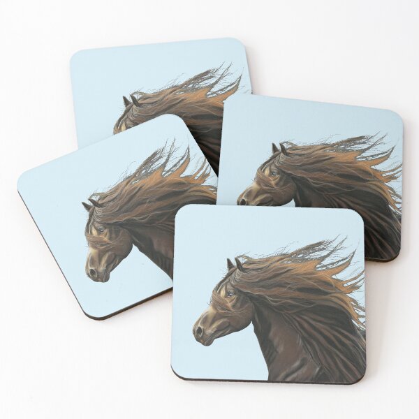 Item preview, Beautiful Horse art blue background - Equestrian art - horse lover designed and sold by IslesArt.