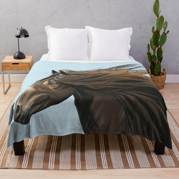 Item preview, Beautiful Horse art blue background - Equestrian art - horse lover designed and sold by IslesArt.