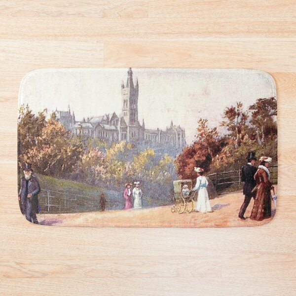 Item preview, Vintage Illustration of Kelvingrove Park & Glasgow University designed and sold by yourscotland.